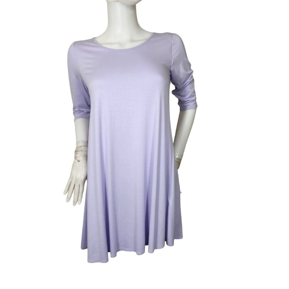 Eileen Fisher Womens Size XXS Purple Lavender Scoop Neck Tunic Dress NWT --20